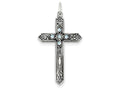 FJC Finejewelers Sterling Silver March Birth Month Cross Pendant Necklace - Chain Included
