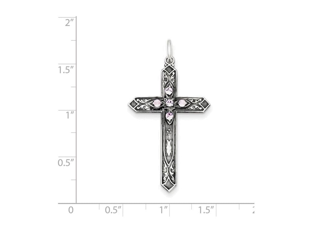 FJC Finejewelers Sterling Silver June Birth Month Cross Pendant Necklace - Chain Included