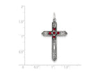 FJC Finejewelers Sterling Silver July Birth Month Cross Pendant Necklace - Chain Included