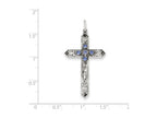 FJC Finejewelers Sterling Silver September Birth Month Cross Pendant Necklace - Chain Included