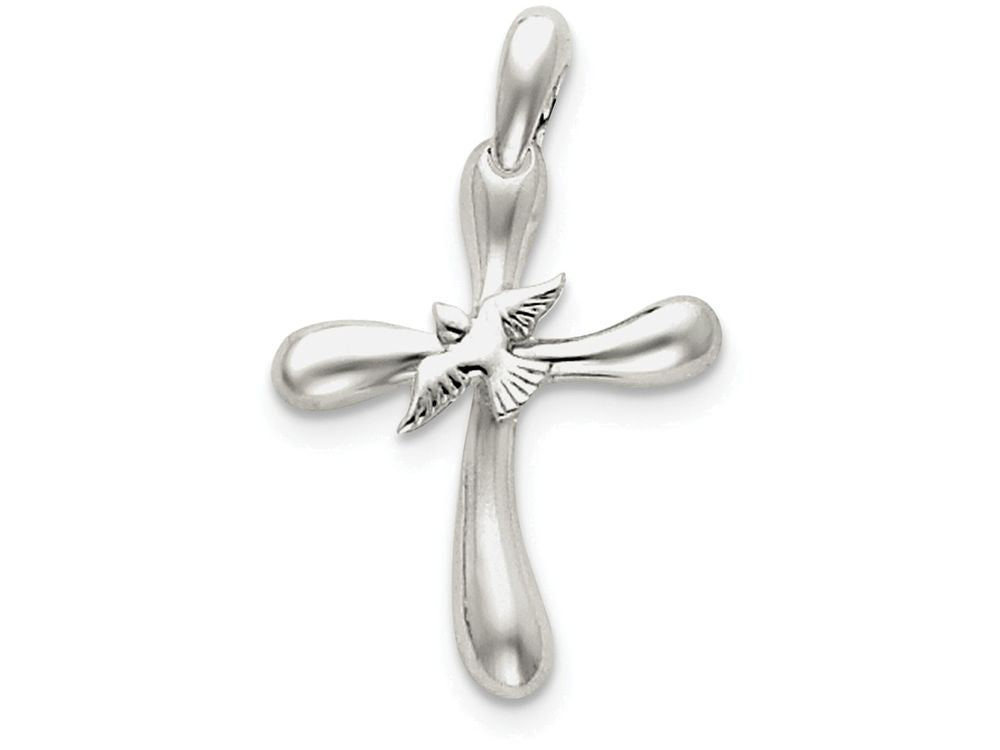 FJC Finejewelers Sterling Silver Dove Cross Pendant Necklace - Chain Included