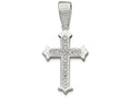 FJC Finejewelers Sterling Silver Cubic Zirconia Cross Pendant Necklace - Chain Included