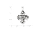 FJC Finejewelers Sterling Silver Antiqued 4-way Medal Pendant Necklace - Chain Included