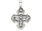 FJC Finejewelers Sterling Silver Antiqued 4-way Medal Pendant Necklace - Chain Included