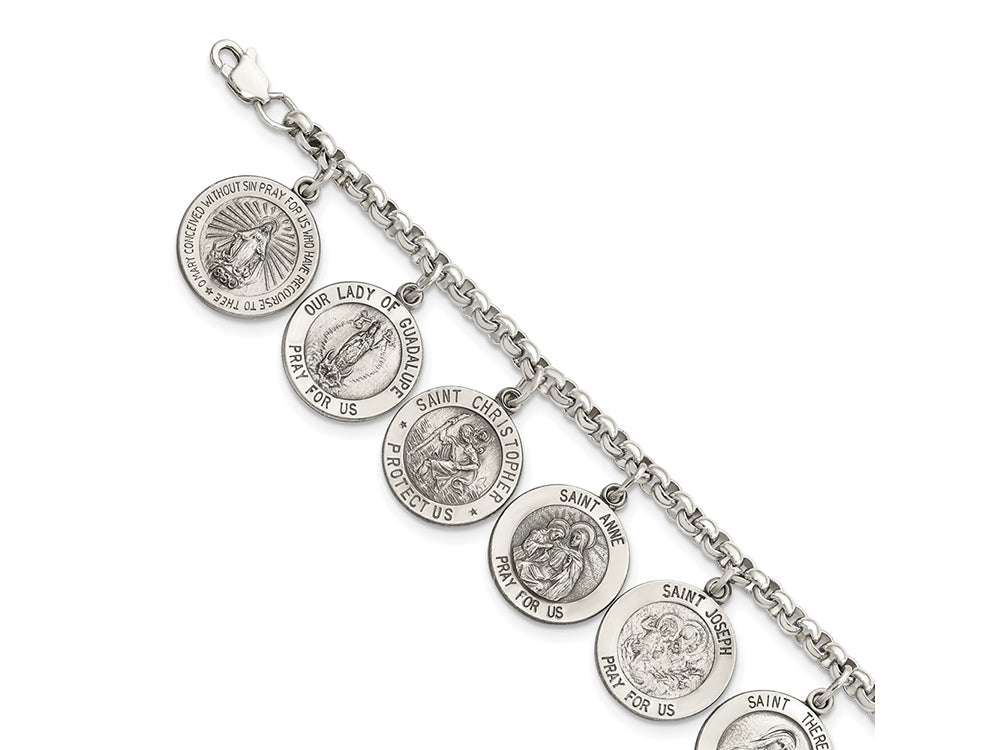 FJC Finejewelers Sterling Silver 12 Saints Bracelet