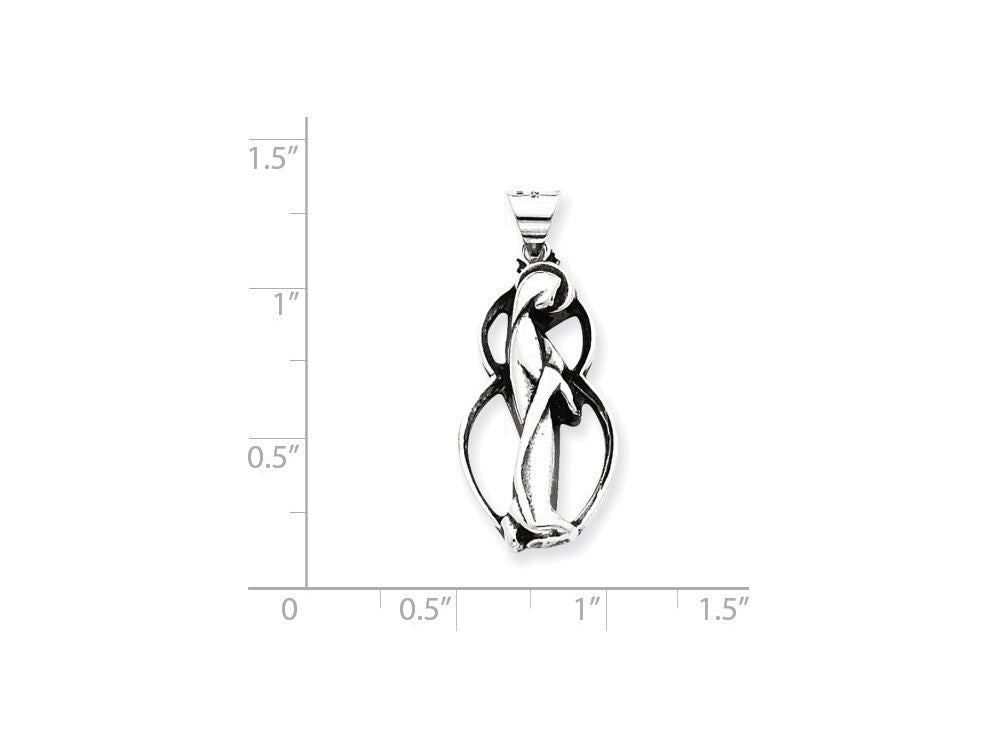 FJC Finejewelers Sterling Silver Antiqued Blessed Mary Charm