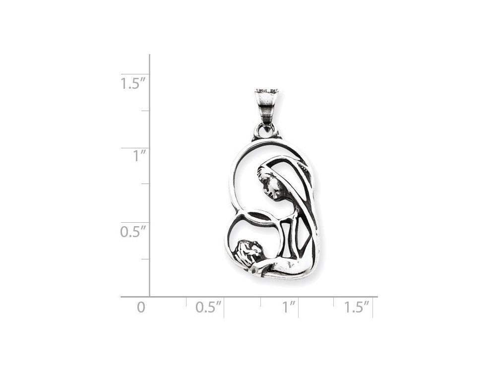 FJC Finejewelers Sterling Silver Blessed Mary and Child Jesus Charm