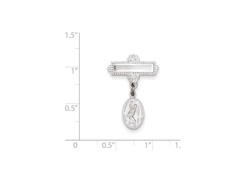 FJC Finejewelers Sterling Silver Saint Christopher Medal Pendant Necklace - Chain Included Pin