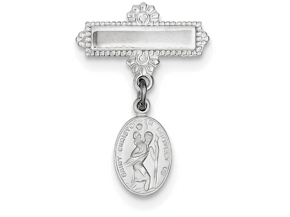 FJC Finejewelers Sterling Silver Saint Christopher Medal Pendant Necklace - Chain Included Pin