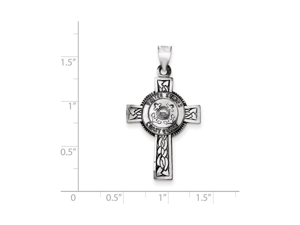 FJC Finejewelers Sterling Silver US Coast Guard Cross Pendant Necklace - Chain Included