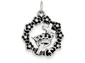 FJC Finejewelers Sterling Silver Cross, Crown and Wreath Charm