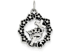 FJC Finejewelers Sterling Silver Cross, Crown and Wreath Charm