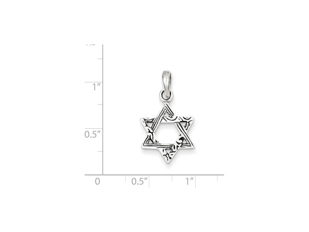 FJC Finejewelers Sterling Silver Antiqued Star Of David Charm