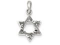 FJC Finejewelers Sterling Silver Antiqued Star Of David Charm