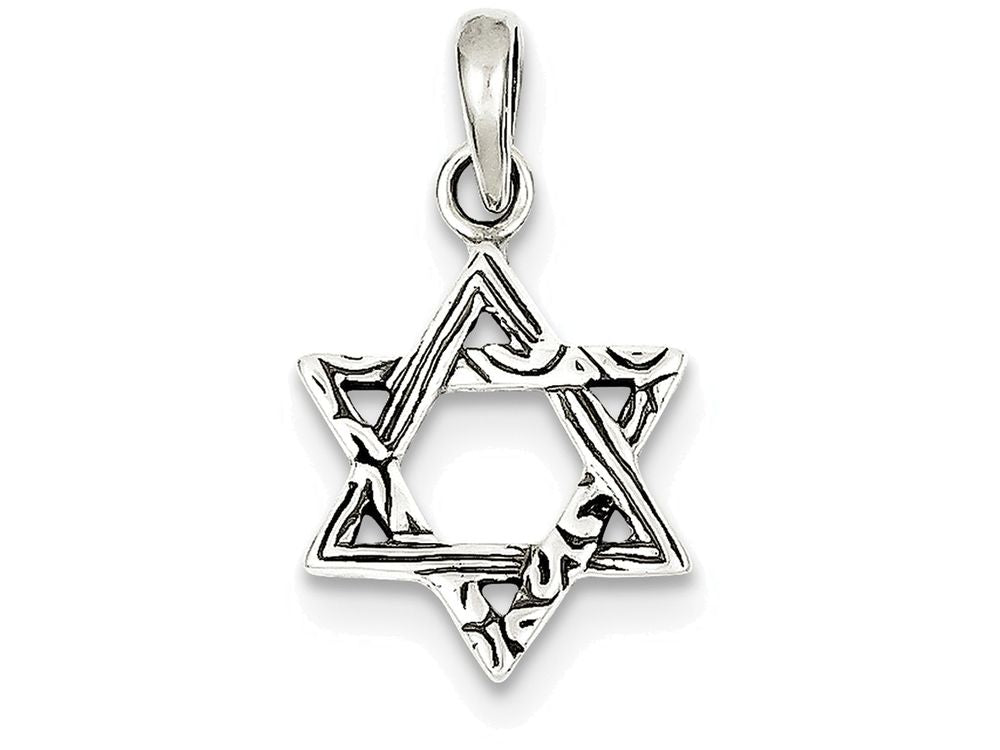 FJC Finejewelers Sterling Silver Antiqued Star Of David Charm
