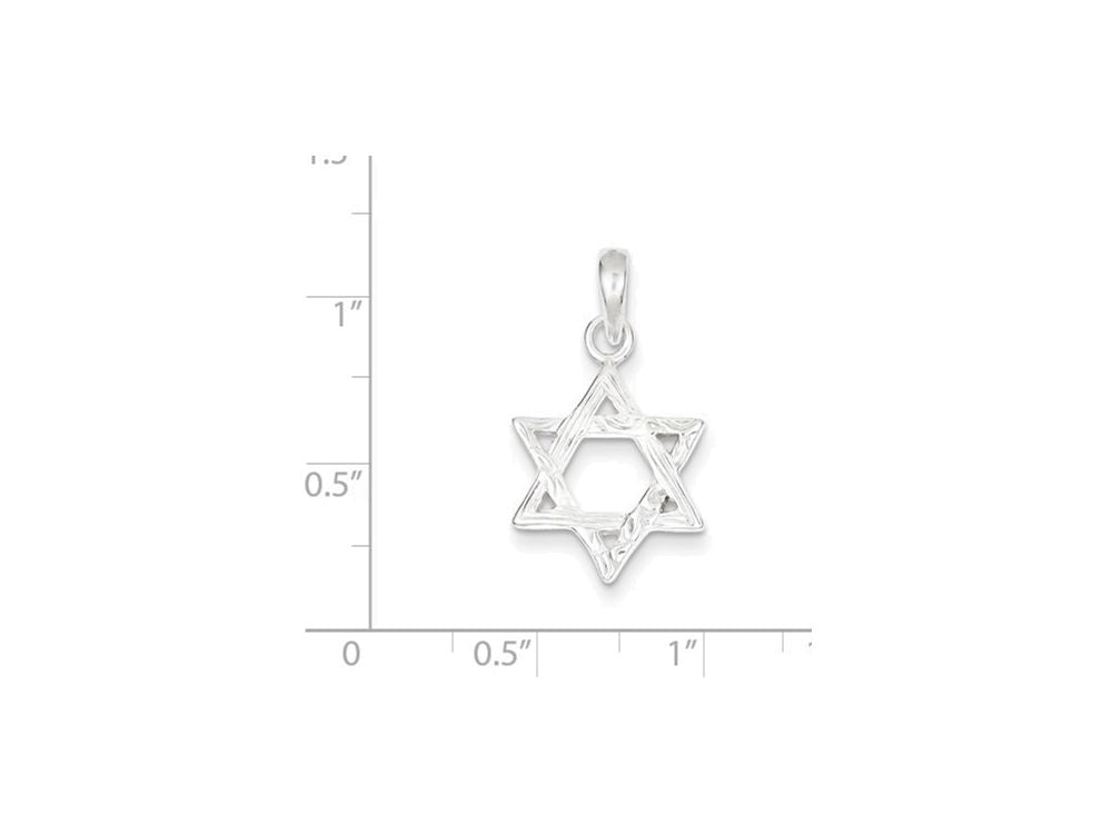 FJC Finejewelers Sterling Silver Textured Star Of David Pendant Necklace - Chain Included