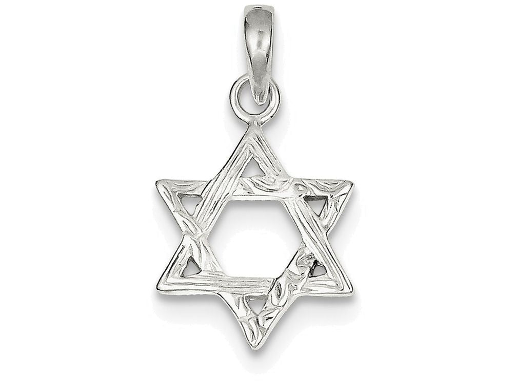 FJC Finejewelers Sterling Silver Textured Star Of David Pendant Necklace - Chain Included