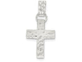 FJC Finejewelers Sterling Silver Hammered Latin Cross Pendant Necklace - Chain Included