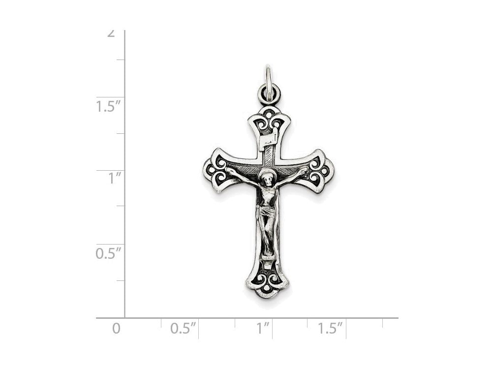 FJC Finejewelers Sterling Silver Antiqued Inri Crucifix Pendant Necklace - Chain Included