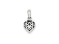 FJC Finejewelers Sterling Silver Antique Puff Heart Charm