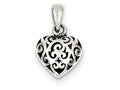 FJC Finejewelers Sterling Silver Antique Puff Heart Pendant Necklace - Chain Included