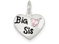 FJC Finejewelers Sterling Silver Big Sis Cubic Zirconia Heart Charm