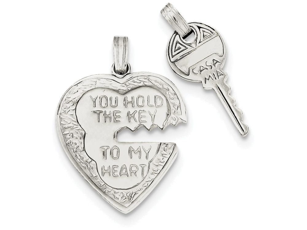 FJC Finejewelers Sterling Silver Heart And Key Charms