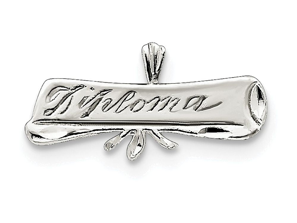 FJC Finejewelers Sterling Silver Polish and Antique Diploma Pendant Necklace - Chain Included