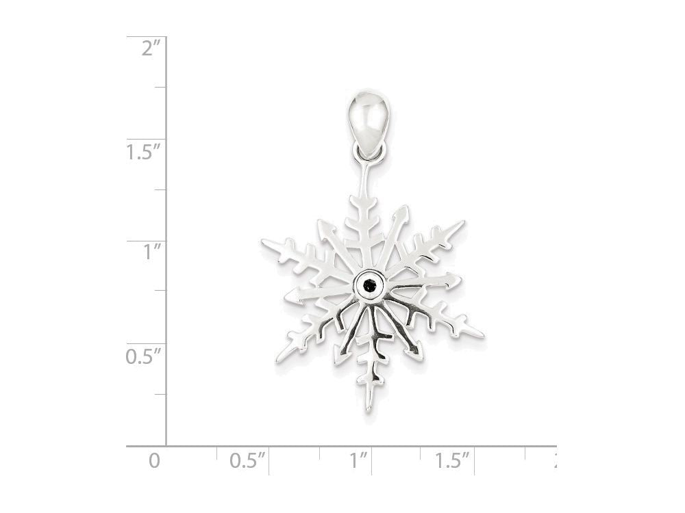 FJC Finejewelers Sterling Silver Snowflake With Stellux Crystal Pendant Necklace - Chain Included