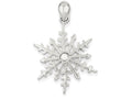 FJC Finejewelers Sterling Silver Snowflake With Stellux Crystal Pendant Necklace - Chain Included