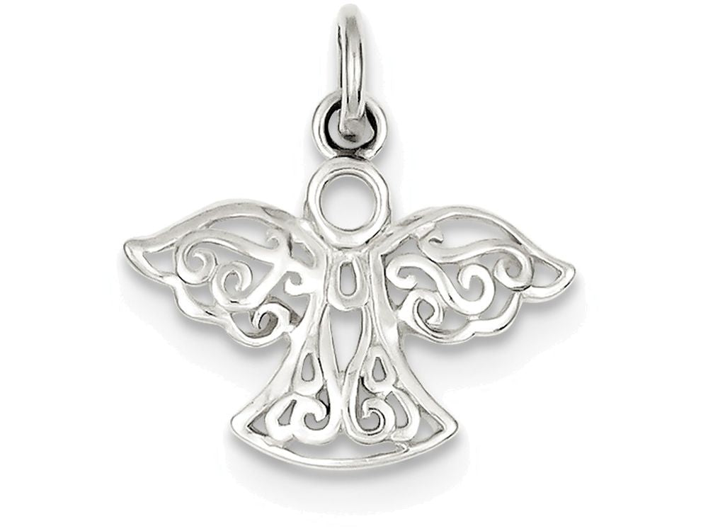 FJC Finejewelers Sterling Silver Filigree Angel Charm