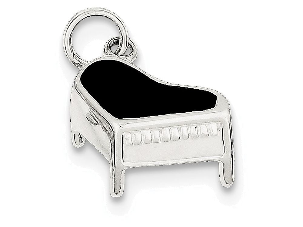 FJC Finejewelers Sterling Silver Enameled Piano Charm
