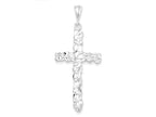 FJC Finejewelers Sterling Silver bright  cut Cross Pendant Necklace   Chain Included