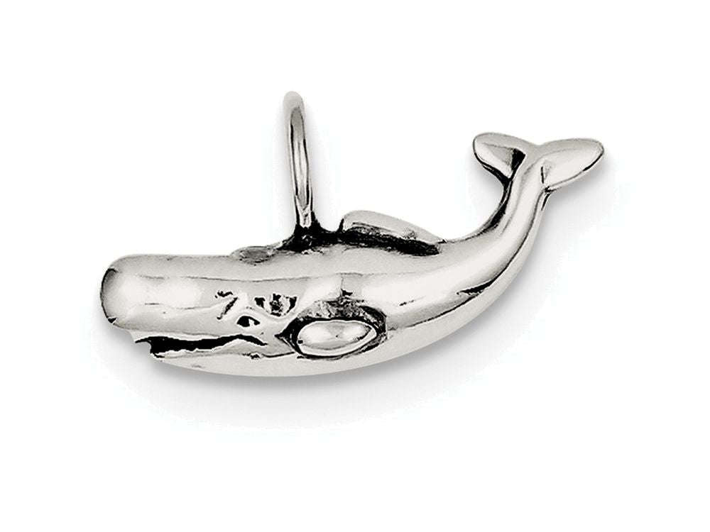 FJC Finejewelers Sterling Silver Antiqued Blue Whale Pendant Necklace - Chain Included