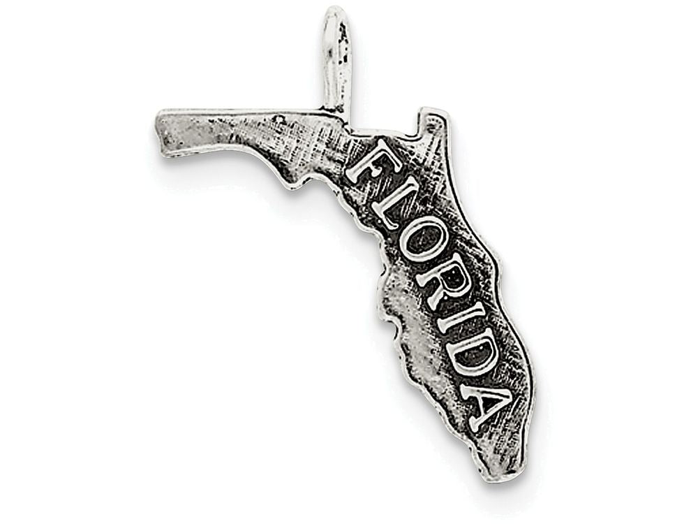 FJC Finejewelers Sterling Silver Antiqued Florida State Charm