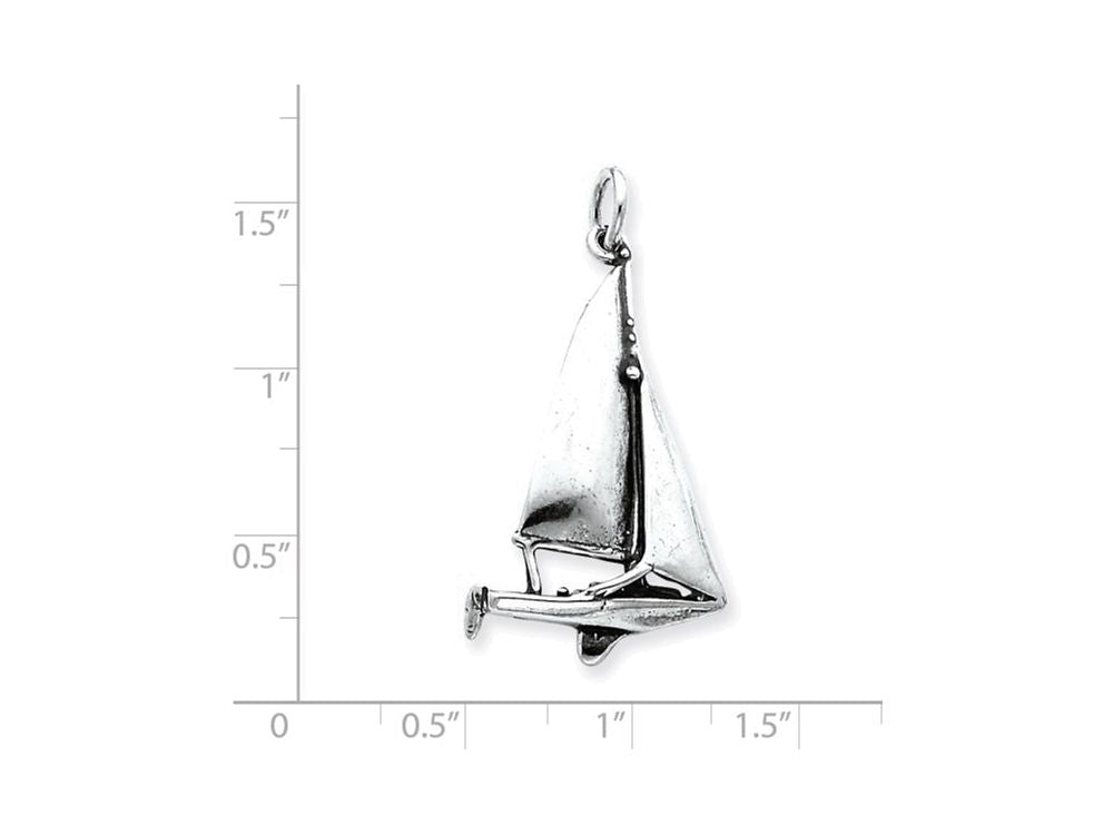 FJC Finejewelers Sterling Silver Antiqued Sailboat Charm