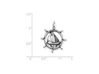 FJC Finejewelers Sterling Silver Antiqued Sailboat In Wheel Charm