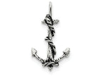 FJC Finejewelers Sterling Silver 3D Antiqued Anchor And Rope Pendant Necklace - Chain Included