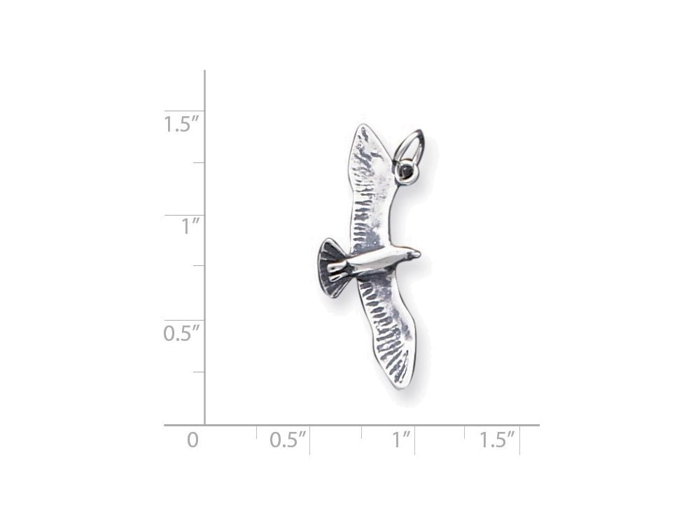 FJC Finejewelers Sterling Silver Antiqued Wing Spread Seagull Charm