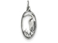 FJC Finejewelers Sterling Silver Antiqued Crane In Oval Frame Charm