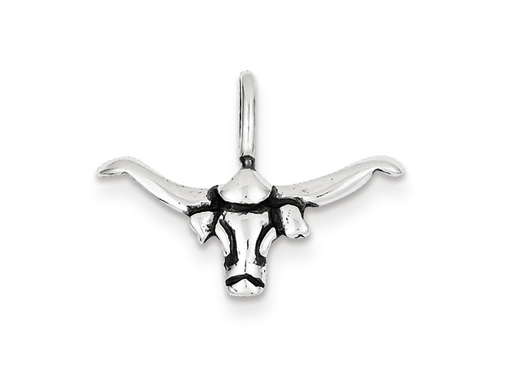 FJC Finejewelers Sterling Silver Bull W/horns Pendant Necklace - Chain Included