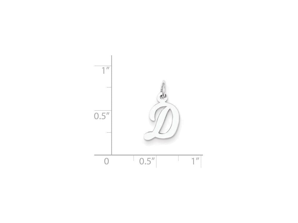 FJC Finejewelers Sterling Silver Small Script Initial D Charm