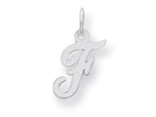 FJC Finejewelers Sterling Silver Small Script Initial F Charm