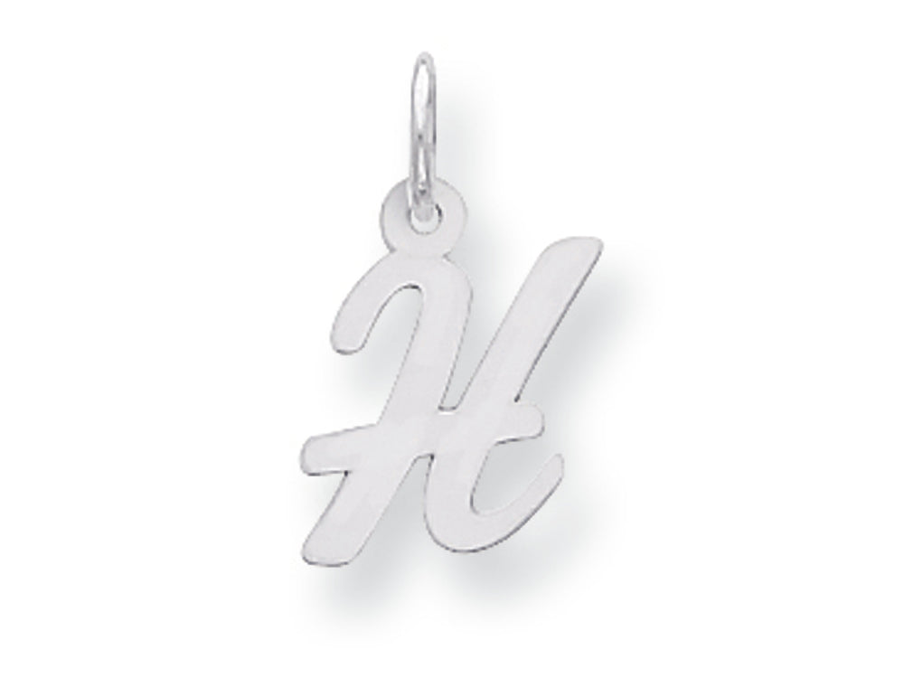 FJC Finejewelers Sterling Silver Small Script Initial H Charm