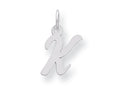 FJC Finejewelers Sterling Silver Small Script Initial K Charm