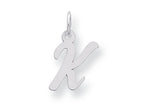 FJC Finejewelers Sterling Silver Small Script Initial K Charm