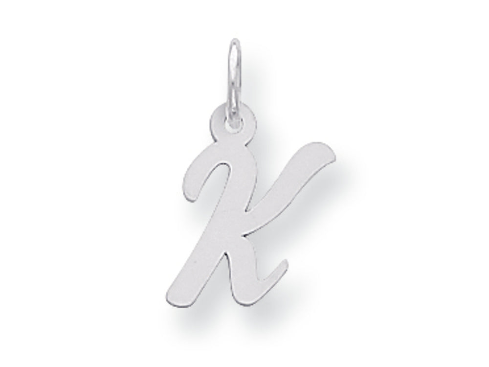 FJC Finejewelers Sterling Silver Small Script Initial K Charm