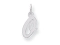 FJC Finejewelers Sterling Silver Small Script Initial O Charm