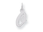 FJC Finejewelers Sterling Silver Small Script Initial O Charm