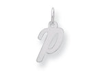 FJC Finejewelers Sterling Silver Small Script Initial P Charm